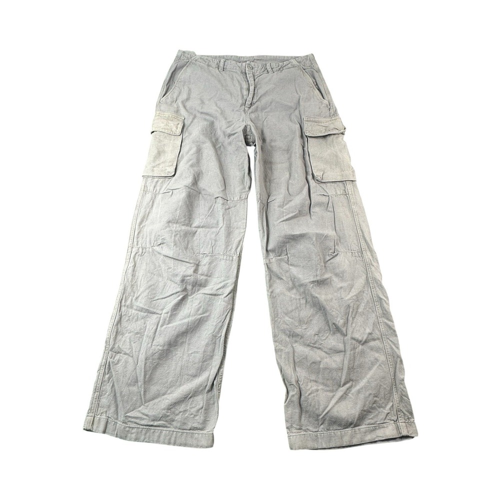 OUR LEGACY Gray Mens Mount Cargo Cotton Hemp Mens Wide Leg Pant Size 34 US